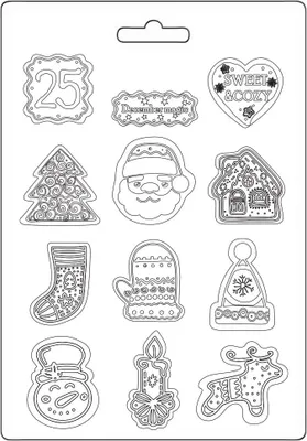 Image de Moule A5 - Candy Christmas - Elements - Stamperia
