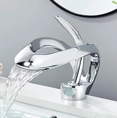Produktbild von Wasserhahn für Waschbecken, Wasserfallauslauf, einhebelbedienung, Chrom