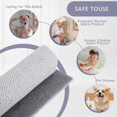 Image de Tapis antidérapant pour le sol de la salle de bains, lavable, séchage rapide, pour les personnes âgées.