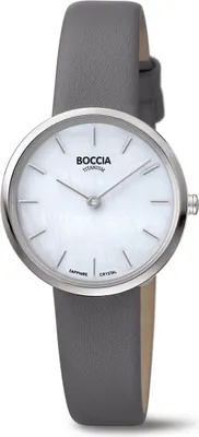 Produktbild von Boccia 3279-07 Titan Damenuhr Lederband Grau