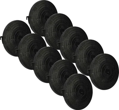 Produktbild von vhbw 10x Aktivkohlefilter Ersatz für CHFD211/1, 484000008635, 480181700942, 481281728929, B211, CHF211 für Dunstabzugshaube - 21 cm
