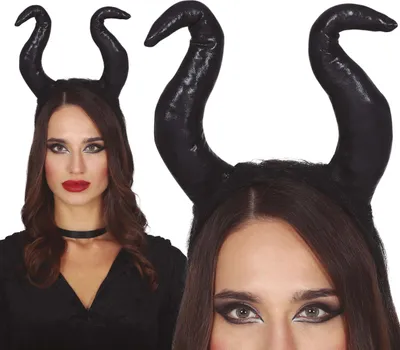 Produktbild von Märchenhafte Fee Horn Haarreif Dark Fantasy Halloween Kostüm Accessoire, Farbe: Schwarz