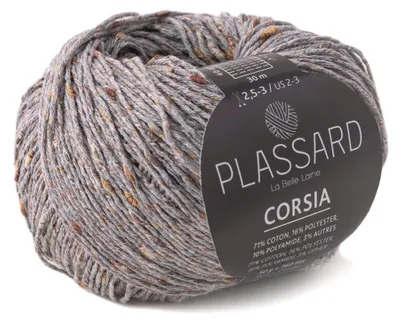 Produktbild von Strickgarn Corsia 11 Grau, Plassard 50g
