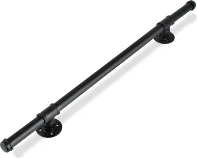 Produktbild von Jopassy Handlauf Geländer Verzinktes Schutzbügel Treppe Stahlrohr Pulverbeschichtung Innen und Außen Schwarz 100cm