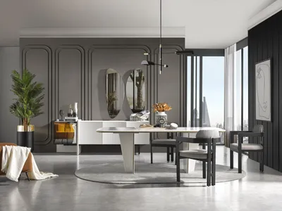 Produktbild von Esstisch Esszimmertisch Essecke Tisch Holz Modern Weiß Esszimmer Luxus