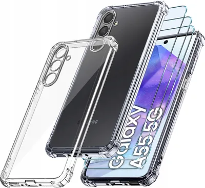 Obrázek produktu pro SADA Pouzdro pro Samsung A55 5G ANTI-SHOCK CLEAR ZESÍLENÉ + 3 KS SKLO