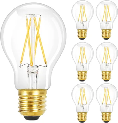 Produktbild von ZMH 6 Stück LED Glühbirne E27 Vintage Lampe A60 Leuchtmittel Edison Light Bulb 2700K 4W Glühlampe Warmweiß Filament Retro Birne Glas Antike für Haus Hotel Café Bar