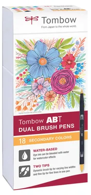 Produktbild von Tombow Brushpen Set 18 Farben ABT Dual Brush Pen Sekundärfarben
