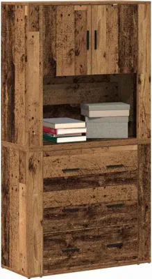 Obrázok produktu pre vidaXL Vysoká doska so zásuvkami z regenerovaného dreva 80 x 33 x 150 cm materiál na báze dreva
