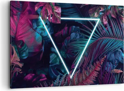 Produktbild von Bild auf Leinwand - Leinwandbild - Einteilig - Leuchtend Dreieck Blätter - 120x80cm - Wand Bild - Wanddeko - Wandbilder - Leinwanddruck - Bilder - Wanddekoration - Leinwand bilder - AA120x80-4563