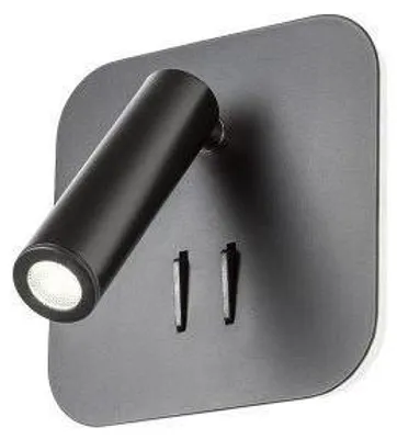 Immagine prodotto di RedoGROUP 01-1492 QUDA AP SQ Lampada da parete interna a LED 1x6W+1x3W 3000K nera 415lm+173lm