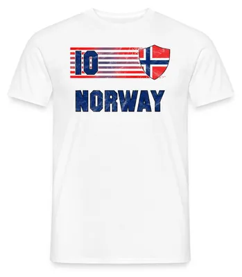 Produktbild von Spreadshirt Norwegen Trikot | Norwegen Fußball Flagge Männer T-Shirt, XL, Weiß