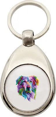 Produktbild von Huuraa Schlüsselanhänger Golden Retriever Colorful Metall Schlüsselring Einkaufswagenchip Geschenkidee