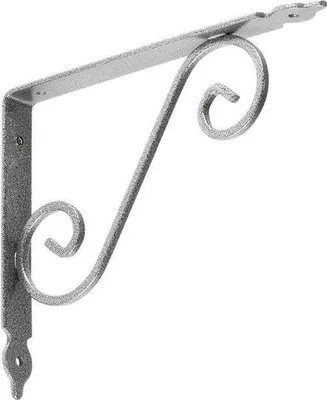 Produktbild von 12x Regalhalter 240x190mm Regalträger Regalwinkel Antik Schwarz/ Silber