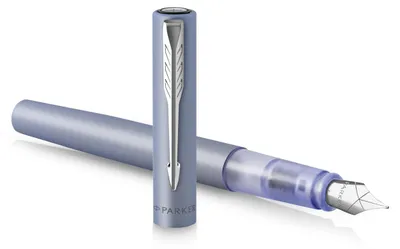 Productafbeelding van Parker 2159745 Parker Vector XL Metallic Zilver Blauw, vulpen, medium (M)