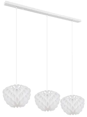 Produktbild von Hängeleuchte, 3 flammig, Metall, weiß, H 120cm