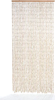 Obrázok produktu pre Kobolo dverová záclona papierová záclona CIRCLES béžová 45 prameňov 100x210cm - obdĺžniková - sieťka proti hmyzu ochrana proti muchám záclona do obývačky záclona na dvere