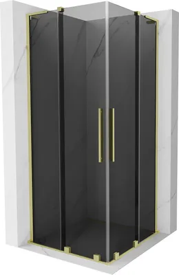 Immagine prodotto di Mexen Velar L Duo cabina doccia scorrevole 100 x 100 cm, grafite, oro spazzolato - 871-100-100-02-43-55