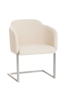 Produktbild von CLP Besucherstuhl Magnus Stoff Freischwinger mit Edelstahlgestell creme