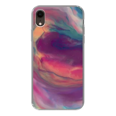 Produktbild von MuchoWow® Handyhülle Schutzhülle Hülle für iPhone XR Flüssig - Rosa - Türkis - Abstrakt Silikon Softcase Handy Hülle - Schutzdeckel