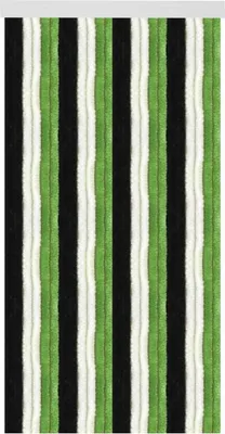 Produktbild von Flauschvorhang 160x185 cm in Unistreifen schwarz - grün - weiß, viele Farben