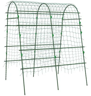Image de Treillis Zimilo, support pour plantes grimpantes, arche de jardin, treillis réglable avec filet, acier revêtu de PE, 144 x 167 x 206 cm, pour plantes grimpantes, légumes, fruits, balcon