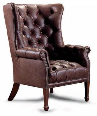Produktbild von Casa Padrino Luxus Chesterfield Echtleder Ohrensessel Braun - Leder Möbel