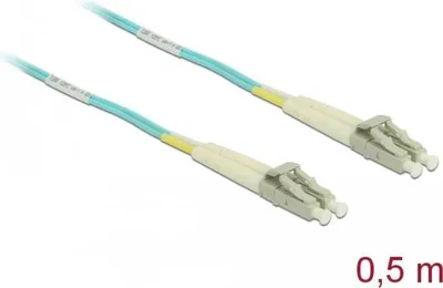 Zdjęcie produktu dla DeLOCK Przewód światłowodowy LC > LC wielomodowy OM3, 0,5 m, 0,5 m, OM3, LC, LC
