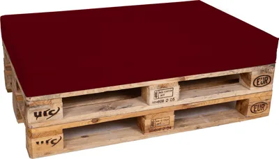 Produktbild von TexDeko Palettenkissen für Europalette 120x80x12cm Loungekissen Palettenpolster wasserabweisend (Bordeaux)