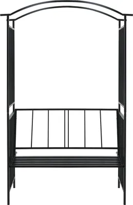 Produktbild von vidaXL Rosenbogen mit Bank Schwarz 128x50x207 cm Eisen