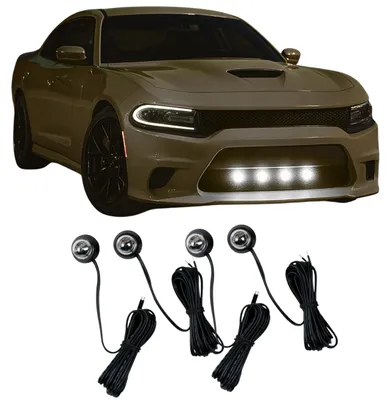 Produktbild von Bottari, 12 V weiße LED-Scheinwerfer für den Kühlergrill, universell für Auto, M