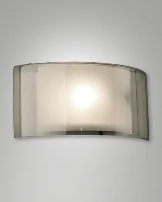Zdjęcie produktu dla Kinkiet Alide 34 cm z metalową ramą i przydymionym szkłem, oprawka E27 40 W IP20 - elegancki i nowoczesny design do wnętrz