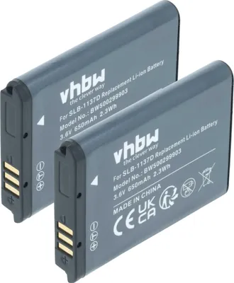 Produktbild von vhbw 2x Akku Ersatz für Samsung SLB-1137d für Kamera (750 mAh, 3,6 V, Li-Ion)