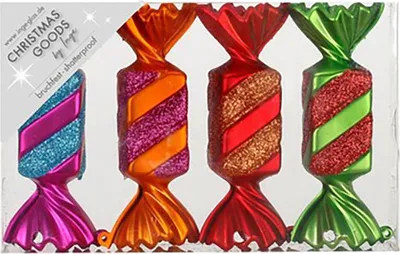 Produktbild von Christbaumschmuck Bonbons 10,5cm Kunststoff 4er Set - Mille Fiori