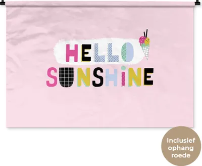 Produktbild von MuchoWow® Wandteppich Wandbehang Sommer - Eiscreme - Rosa 120x80 cm Tapisserie Dekoration Wandtuch - Wanddekorationen - Wandtücher