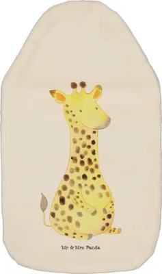 Produktbild von Mr. & Mrs. Panda Wärmflasche Giraffe Zufrieden - Weiß - Geschenk, Bettflasche, Glück, Flauschige, Afrika, Wärmflaschen, gummi, Abenteuer, Wärmekissen