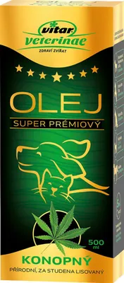 Obrázok produktu pre VITAR Veterinae Hanföl 500 ml omega 3 psy mačky srsť zdravie