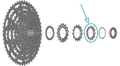 Produktbild von Shimano Ersatzteil Zahnkranz Ritzel CS-LG600-11fach 11T 11 Zähne Linkglide Cues