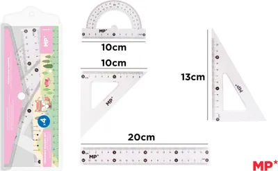 Immagine prodotto di Zestaw przyborów geometrycznych 4 elementy w etui