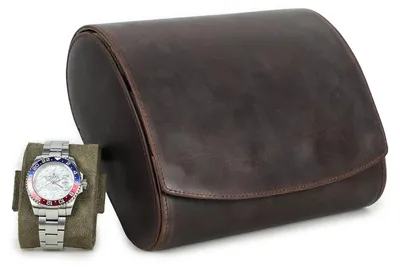 Produktbild von Uhrenaufbewahrungsbox aus echtem Leder für 6 Uhren - Vintage Design