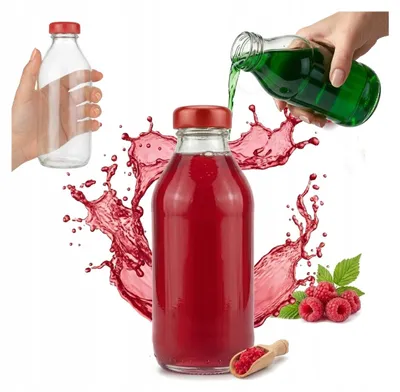Produktbild von Bimberek Glasflasche 330ml für Saft, Sirup, Vorrat