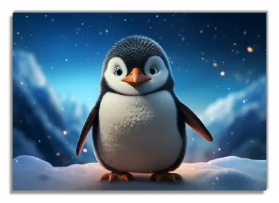 Produktbild von Wallario Poster - Eisbewohner im Winterwunderland, Kunstdruck Größe: 70 x 100 cm
