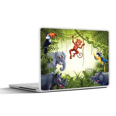 Produktbild von MuchoWow® Laptop Aufkleber Sticker Cover Illustration - Wildlife - Dschungel - Jungen - Baby - Mädchen 30x21 cm - Sticker für Laptop - Selbstklebend