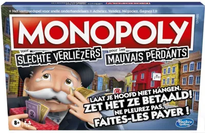 Produktbild von Hasbro, Monopoly Gesellschaftsspiel Mauvais Perdants auf Französisch und Französisch, Bunt