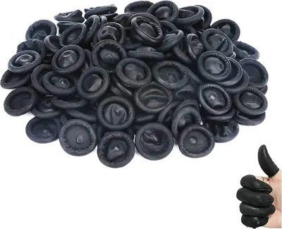 Obrázek produktu pro Jumadas: Rukavice na prsty – ochrana prstů – pro suché prsty a rány – latexové – černé – 25 kusů