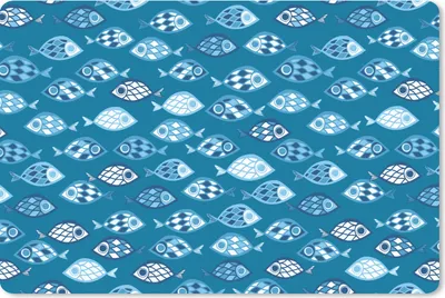 Produktbild von MuchoWow® Schreibtischunterlage Fisch - Blau - Muster 60x40 cm - XXL Mauspad - Großes Mauspad