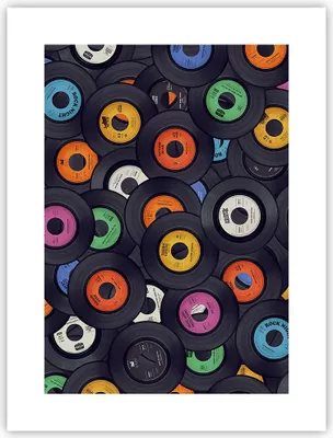 Produktbild von Poster - Poster ohne Rahmen - Platten Vinyl Grafiken - 30x40 cm - Wand Bild - Wanddeko - Wandbilder - Kunstposter - Wandposter - Bilder - Kunstdruck - Wanddekoration - Wandbild - P2XPA30x40-4185