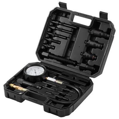 Imagen del producto de Medidor de compresión para motores diésel, hasta 70 bares, con 18 adaptadores y manómetro resistente a golpes
