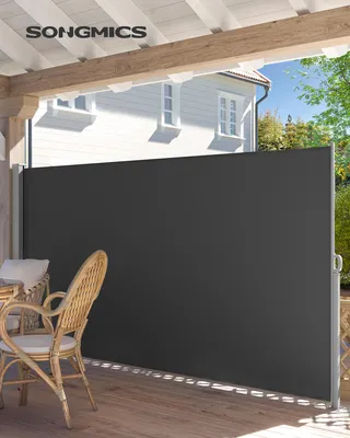 Obrázek produktu pro SONGMICS Boční markýza, 400 x 200 cm, výsuvná clona pro balkon, terasu, zahradu