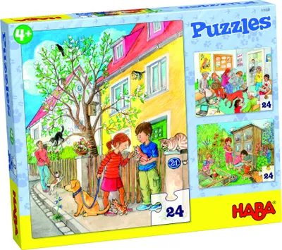 Image de Puzzles Animaux de compagnie. 3 motifs de 24 pièces chacun